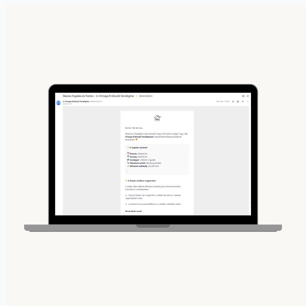 Automatikus email laptop nézet