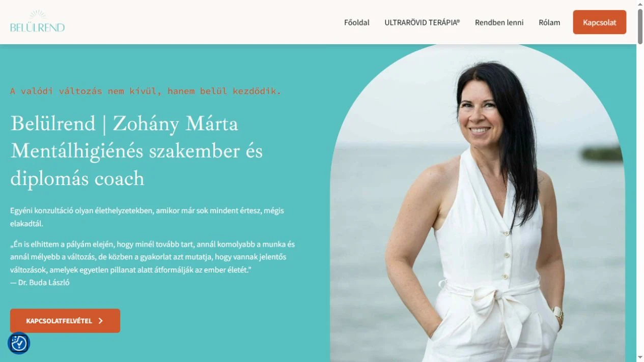 BelülRend – Zohány Márta személyes bemutatkozó weboldala
